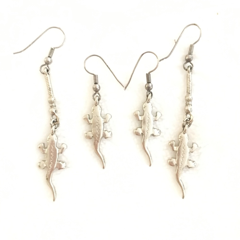 Sterling Silver Lizard Earrings